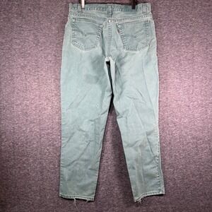 Vintage 90s Levi's 545 Green Denim Jeans Loose Fit Womens